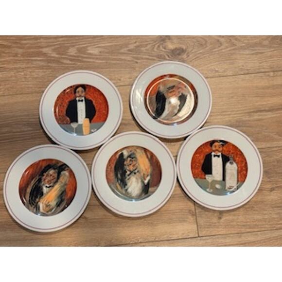 Eschenbach Guy Buffet The Making of a Perfect Martini Plates 8" Set of 5 Germany - Picture 10 of 15